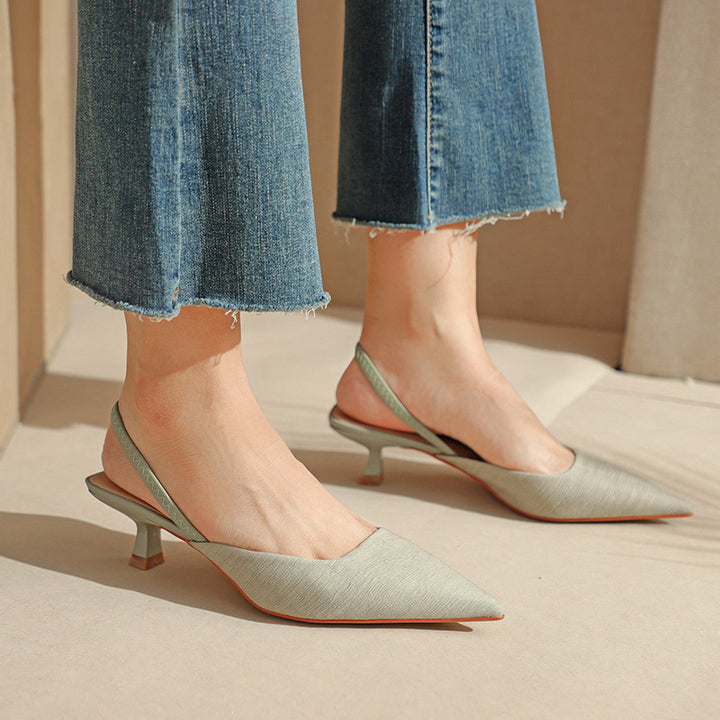 Femme Spids-Tå Slingback Sko med struktureret Finish Stilla