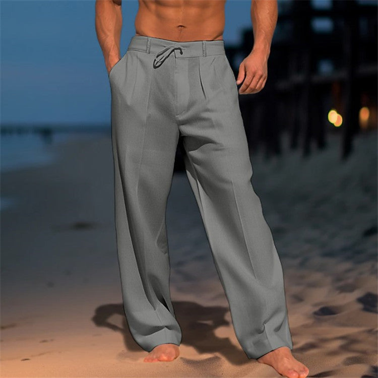 Herren casual strandbukser med blødt stof og elastisk talje Stilla