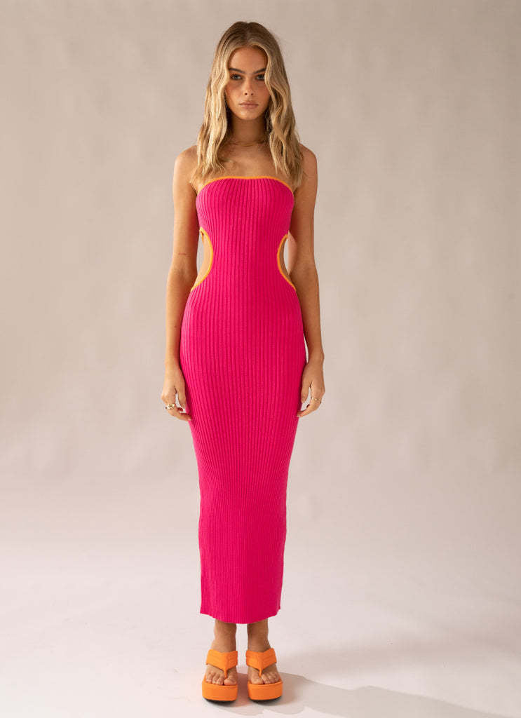 Dame elegant Maxi-kjole med off-shoulder design og fashionable udskæringer Skovae