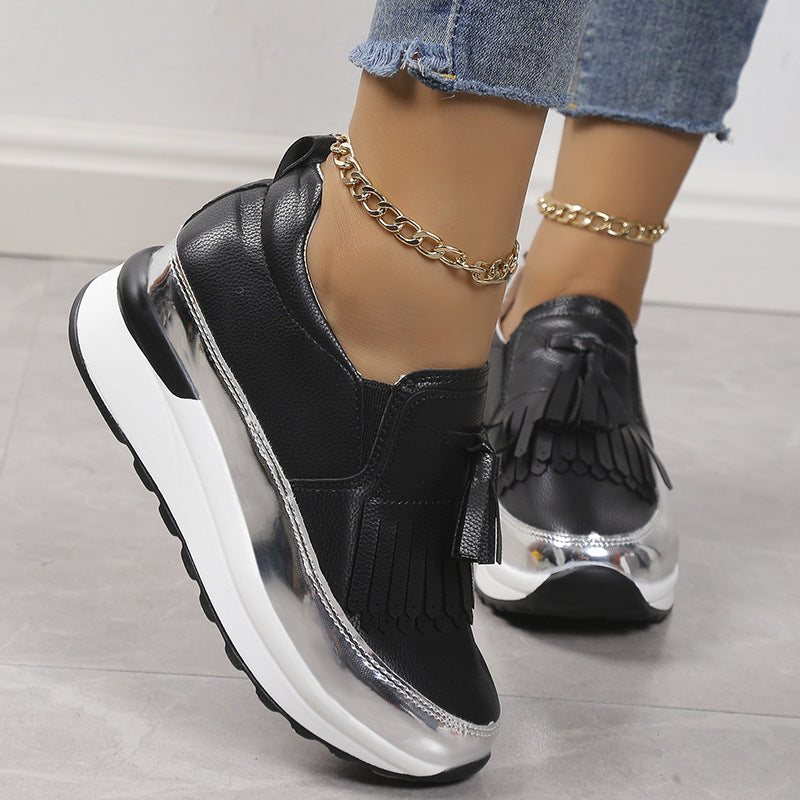 Dame Mode Sneakers med frynser og metallic-elementer Stilla