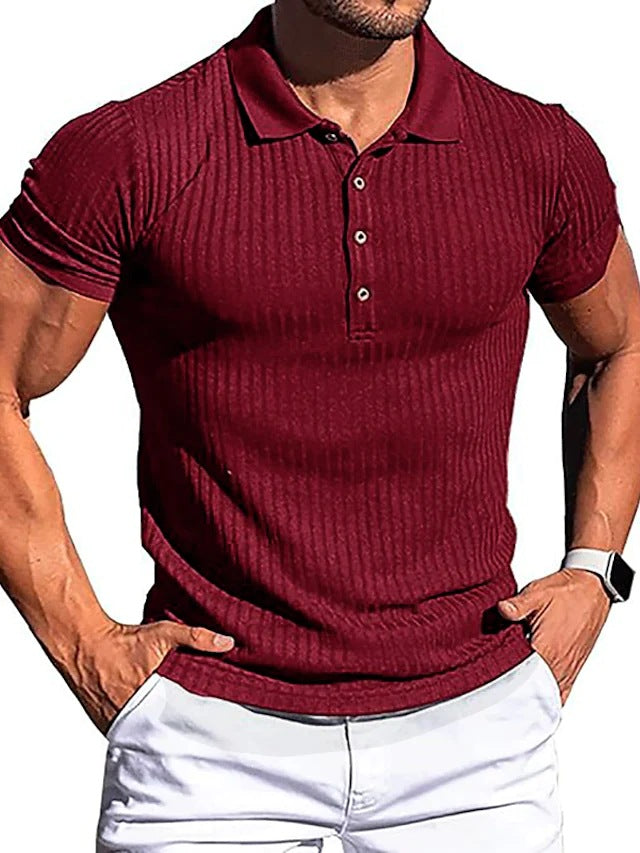Herrer Struktureret Rib-Polo Casual Stilla