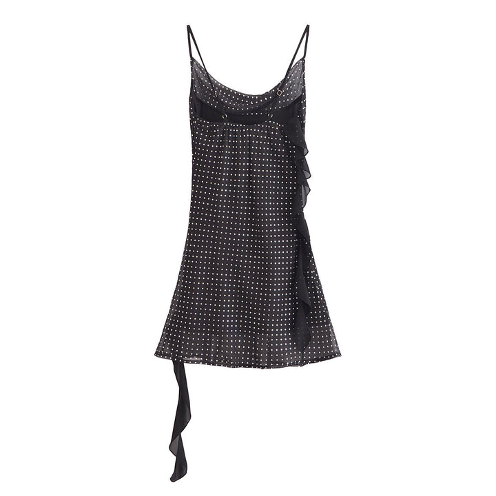 Femme Rynket Prikket Mini Kjole Stilla