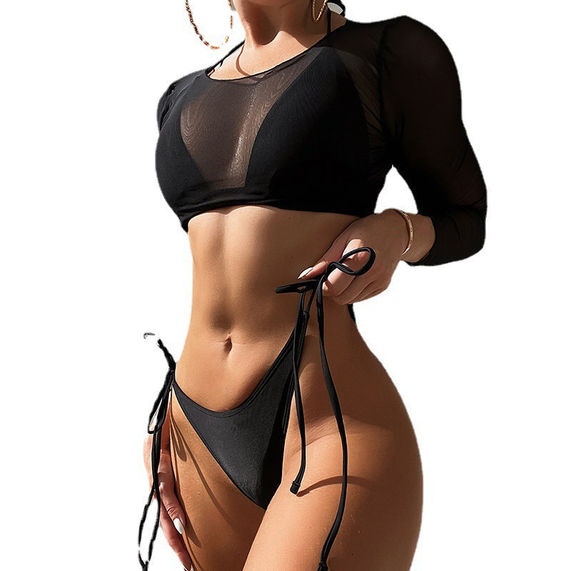 Dame Langærmet Bikini Sæt med marmor Design Skovae
