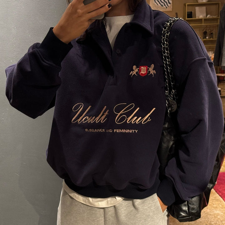 Damer casual polo sweater med elegant logo Stilla