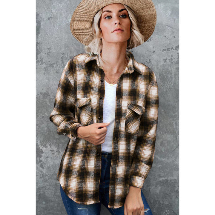 Dameternetterned flannel skjorte Stilla