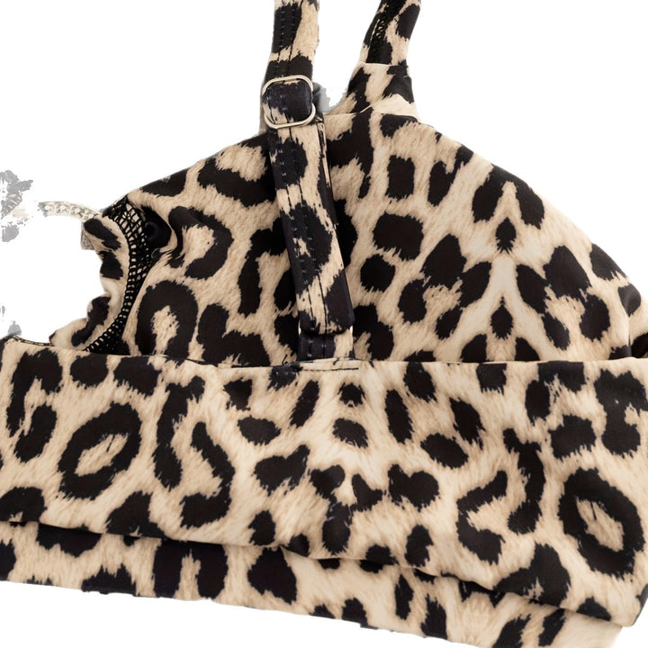 Dame bikini-sæt med moderigtige leopardmønster og raffineret knude-element Stilla