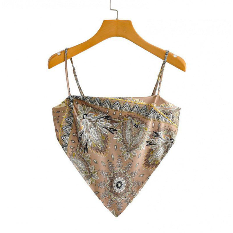 Femme Artistic Bandana Stil Crop Top Stilla