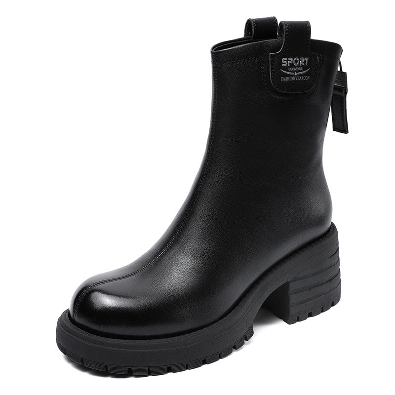 Dame Sleek Mid-Calf Blokhæl Støvler med vejrbestandigt design Stilla