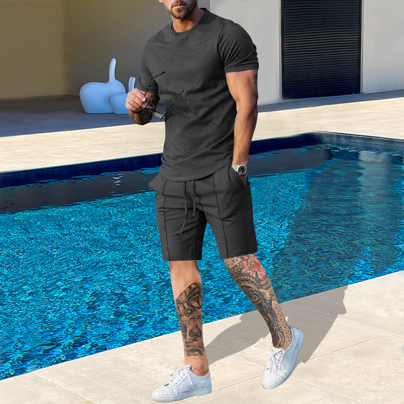 Herrer Sporty Kortærmet T-Shirt med matchende Jersey-Shorts Stilla