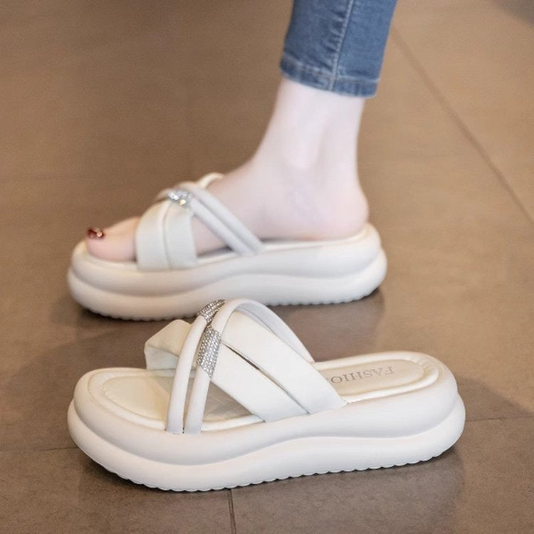 Dame plateau-tåseparator med fashionable remdesign og glitrende accenter Stilla