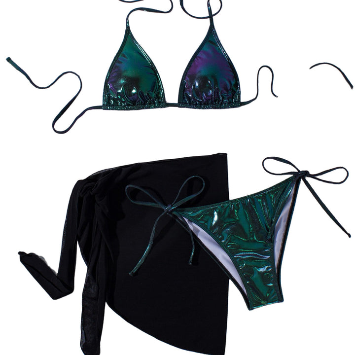 Damer Sæddækkende Triangel-Bikini med Wrap Skirt Skovae