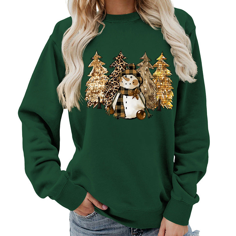 Kvinders sweatshirt med kreativ snemand design og blød foring Stilla