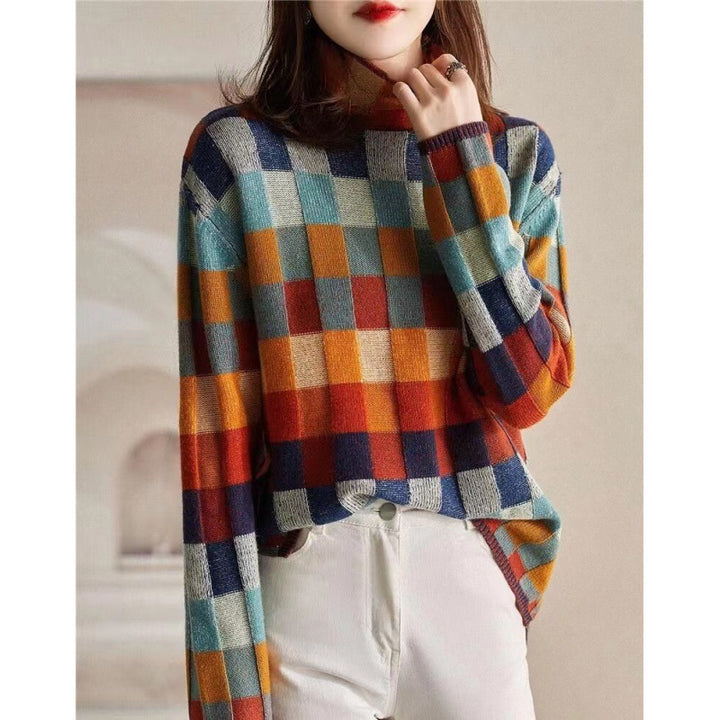 Kvinders oversized sweater i ternet mønster Stilla