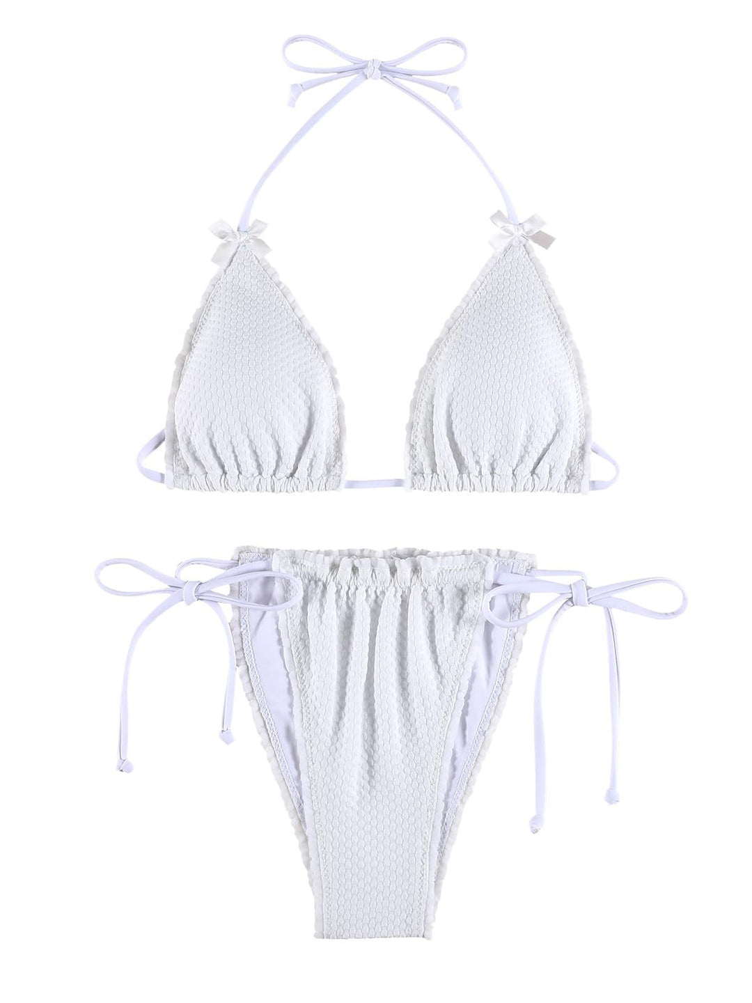Femme Blomsterprint Trekants Bikini Sæt med justerbare stropper Stilla