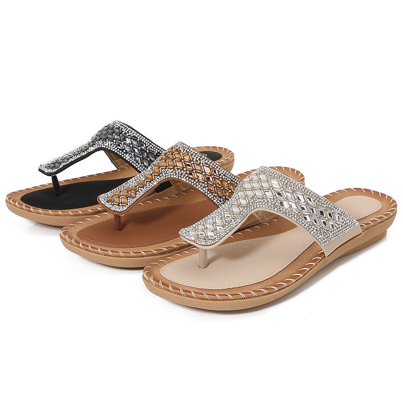 Dame Flip-Flops med glimmerdetaljer Stilla