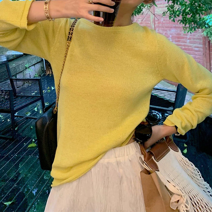 Dame afslappet sweater med fin tekstur og moderne snit Stilla