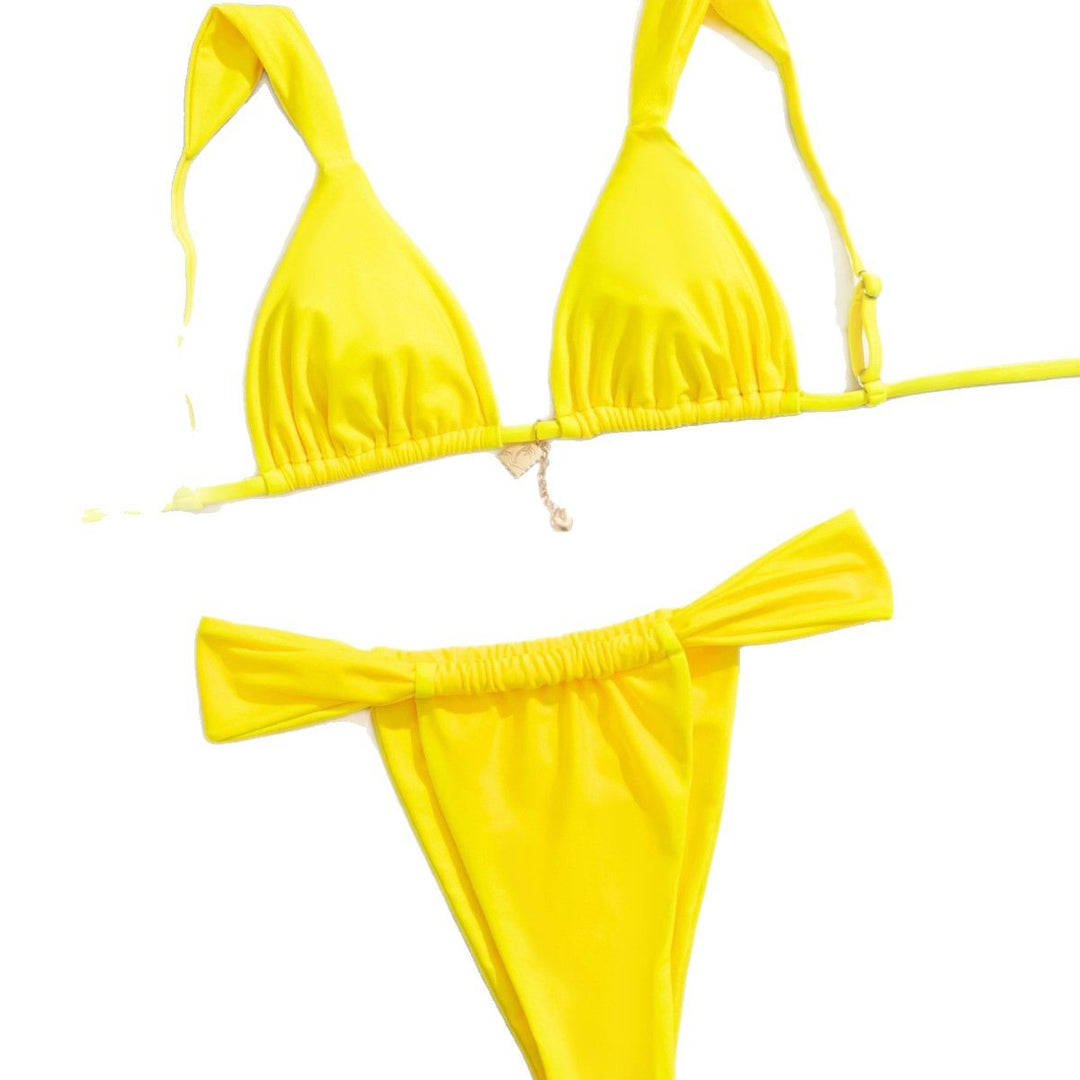 Damer Sporty bikini med rynket top og høje benudskæringer Skovae