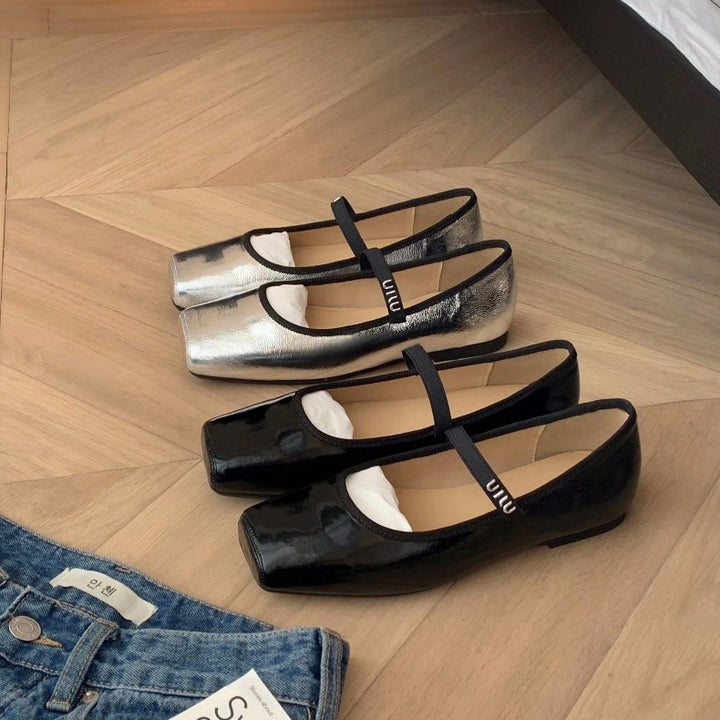 Damer Elegante Designede Metalknippede Ballerina Flats med Understøttet Rem Stilla