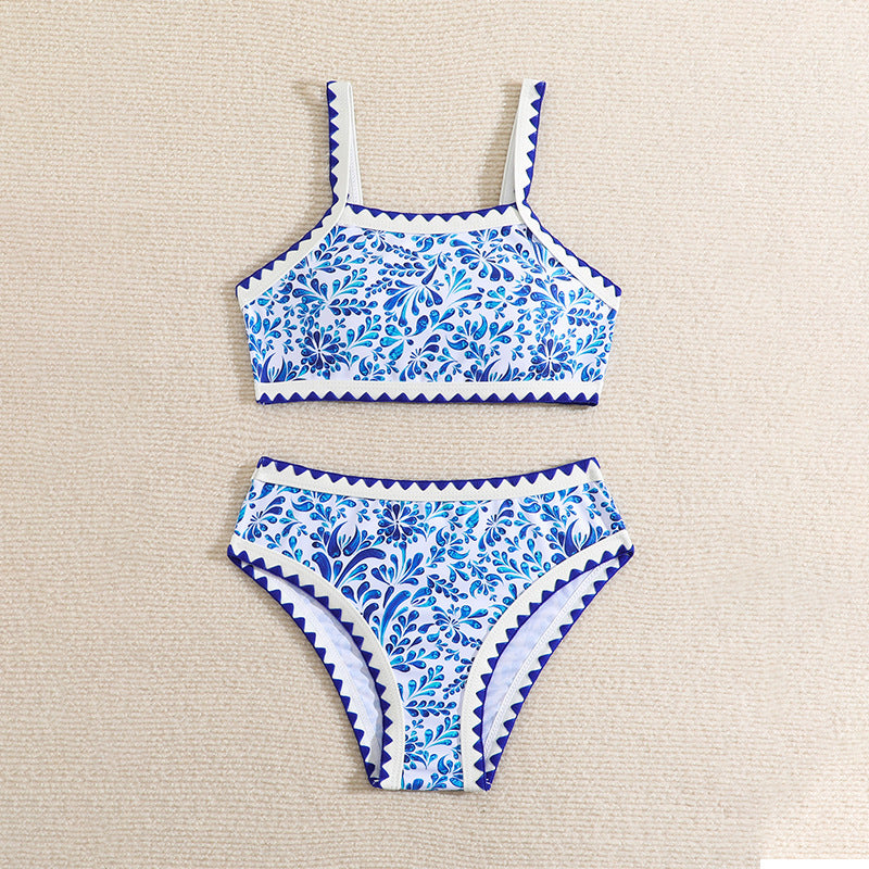 Dame bikini sæt med blomsterprint og brede stropper Stilla