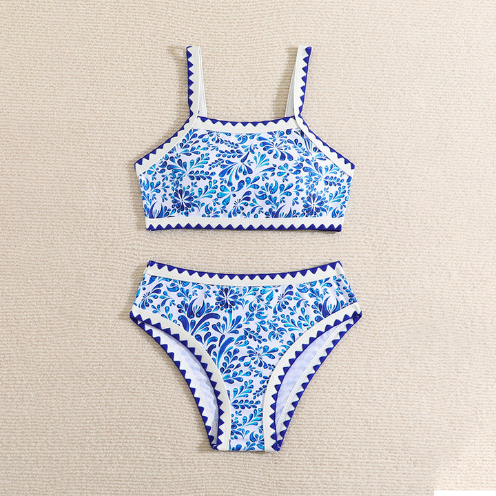 Dame bikini sæt med blomsterprint og brede stropper Stilla