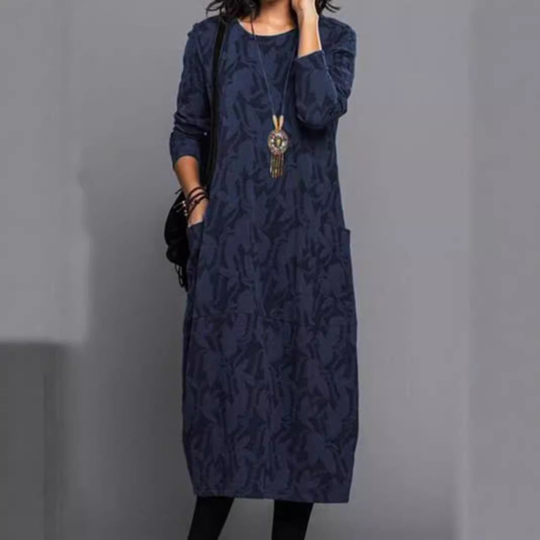Dame Longsleeve kjole i elegant layering-stil Stilla