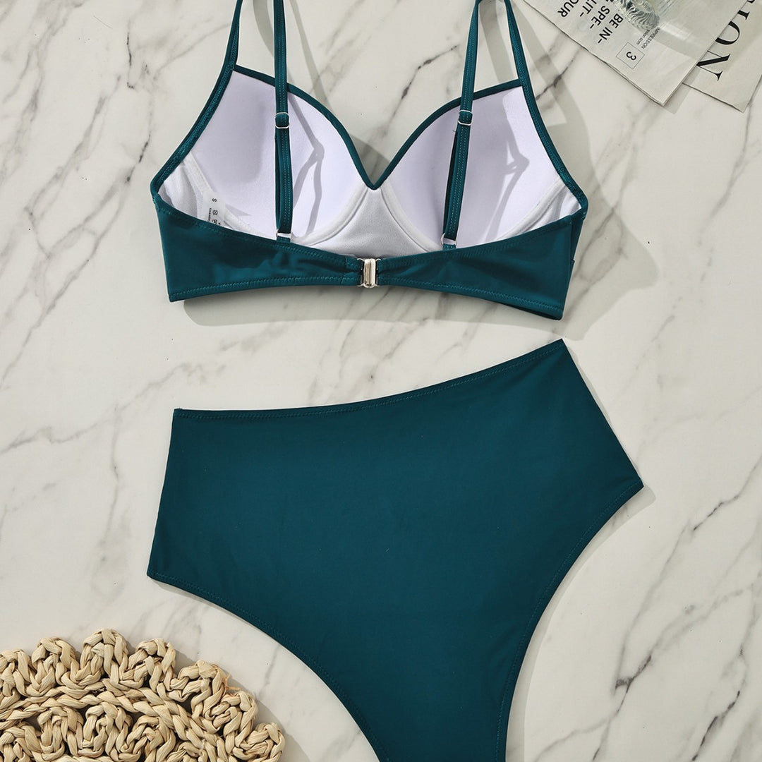 Dame Højt skåret bikini med indviklet top Skovae