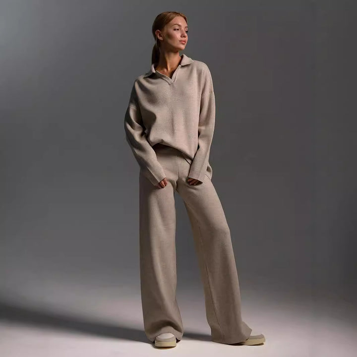 Dame afslappet sweatshirt-sæt med blødt materiale og løs pasform Stilla