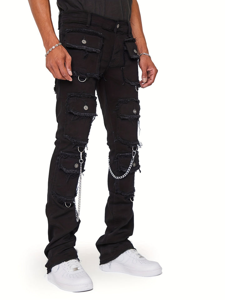 Herre Utility Jeans med praktiske lommer og modeelementer Stilla