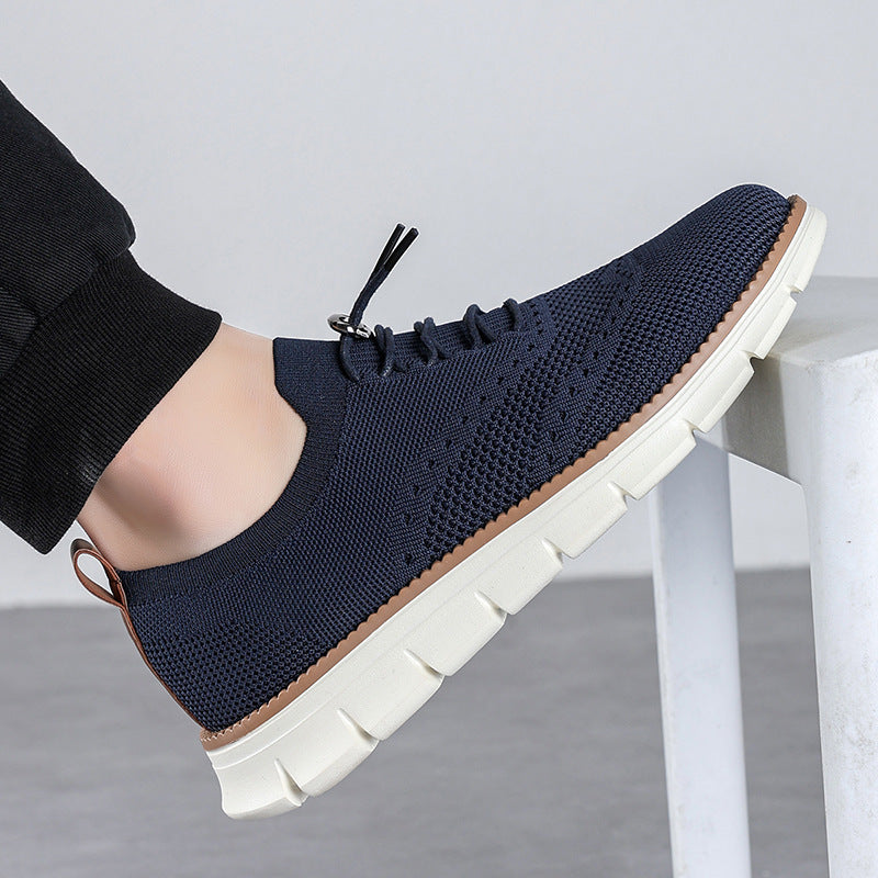 Herrer åndbare strik slippers med elastiske snørebånd Stilla