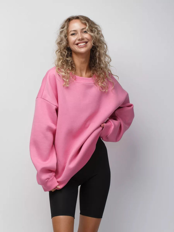 Stilla | Casual Rund Hals Løs Pullover Sweatshirt Top