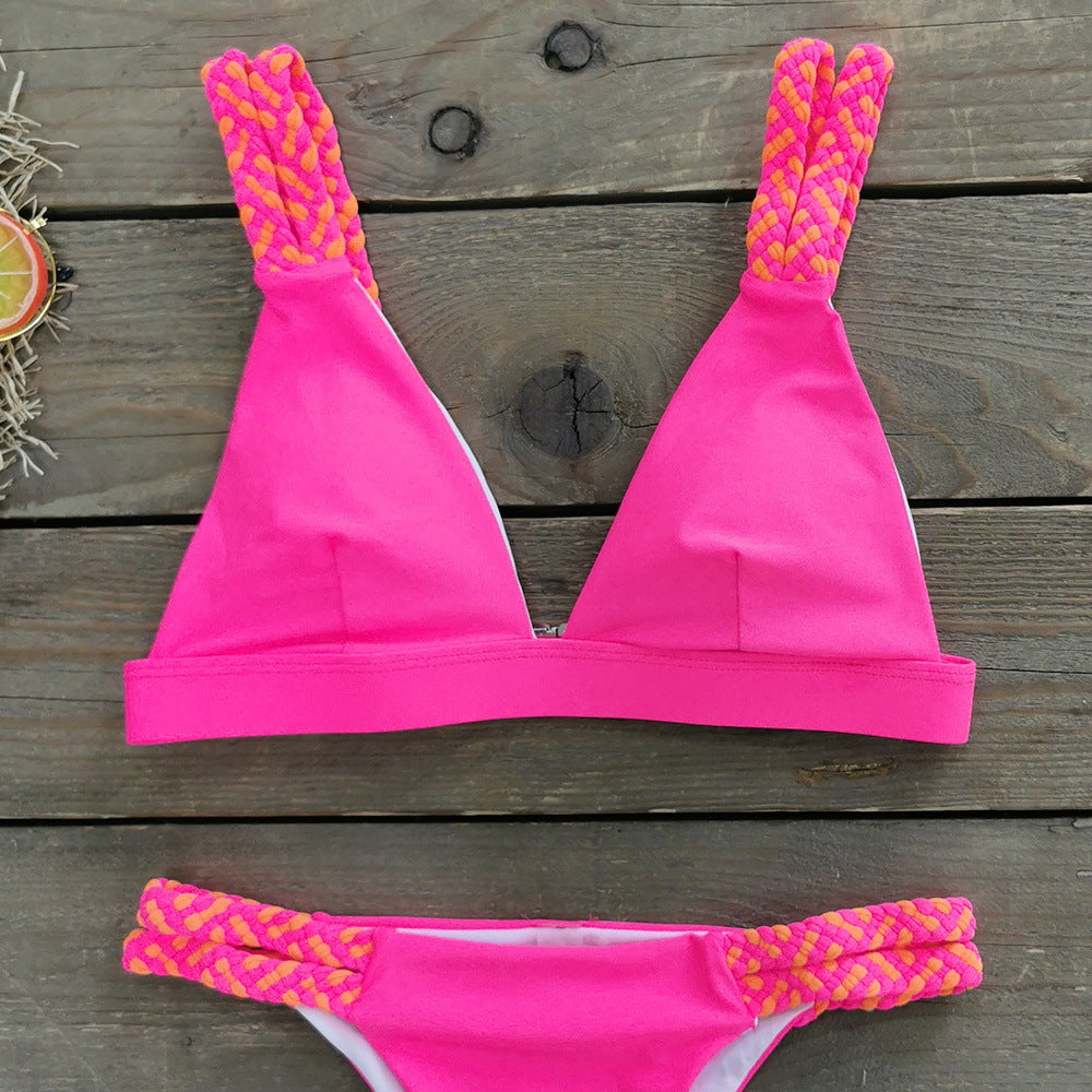Dame Bikini-sæt med trendy flettede stropper og komfortabel pasform Stilla