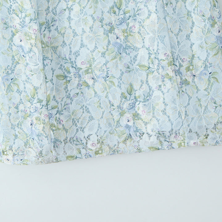 Dame romantisk spidskjole med blomsterdesign og justerbare spaghetti stropper Stilla