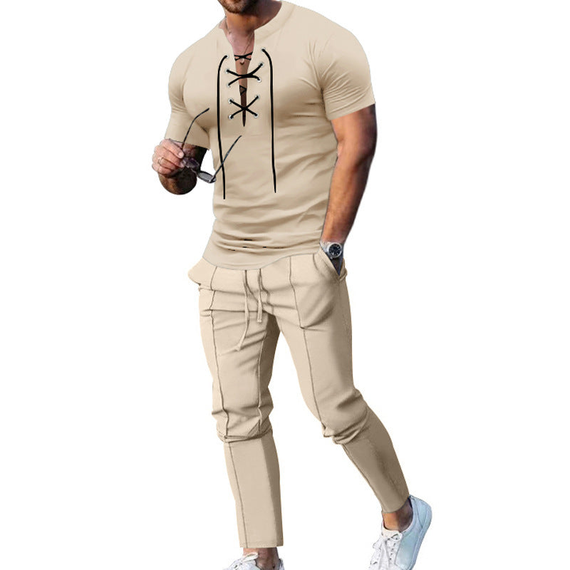 Herrer afslappet sportoutfit med moderne snøredesign og praktiske lommer Stilla