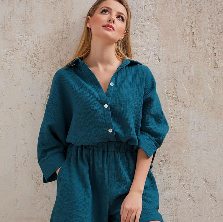 Dame Komfortabel Kort Pyjama Stilla
