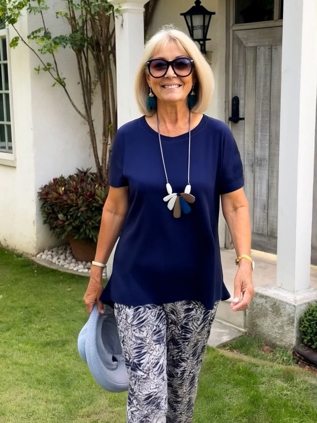 Damer elegant top med afslappet snit og komfortable lommer Stilla