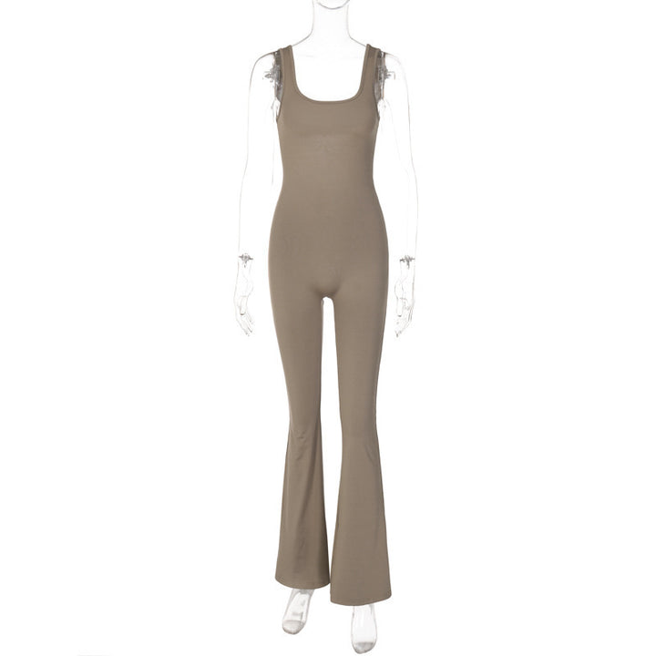 Dame Figurtilpasset Jumpsuit med bred ben og flæsedetaljer Stilla