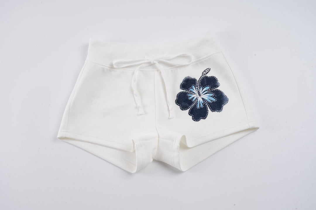 Dame sportshorts med blomstret design og elastisk talje Skovae