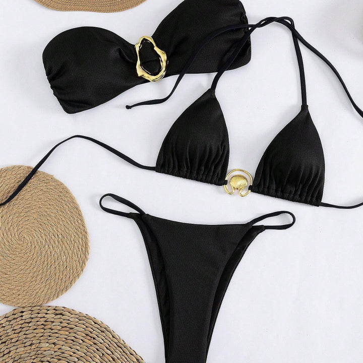 Damebikini med raffineret bandeau-top og højeste bærekomfort Skovae