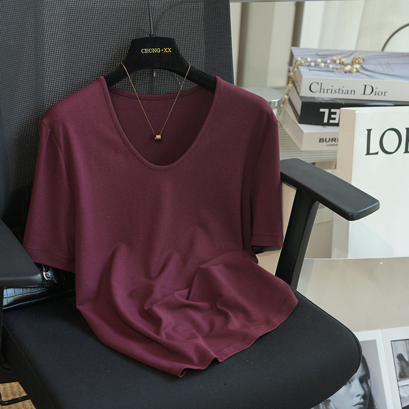 Dame Casual Kortærmet V-Udskæring T-Shirt Stilla