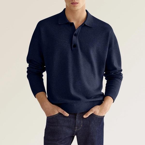 Herrer Poloshirt med knaplukning i blød bomuldsblanding Stilla