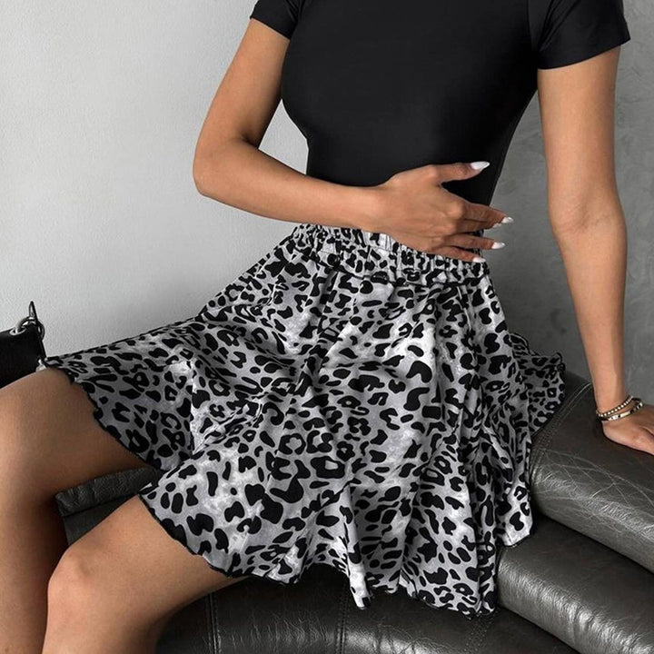 Dame afslappet nederdel med leopardprint Stilla