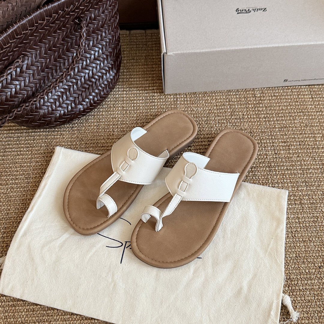 Femme Casual Tanga Slide Sandaler med justerbar rem Stilla