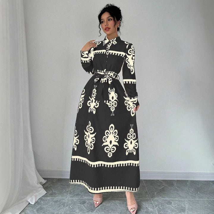 Damer Elegant Skjortebluskjole Maxi Stilla