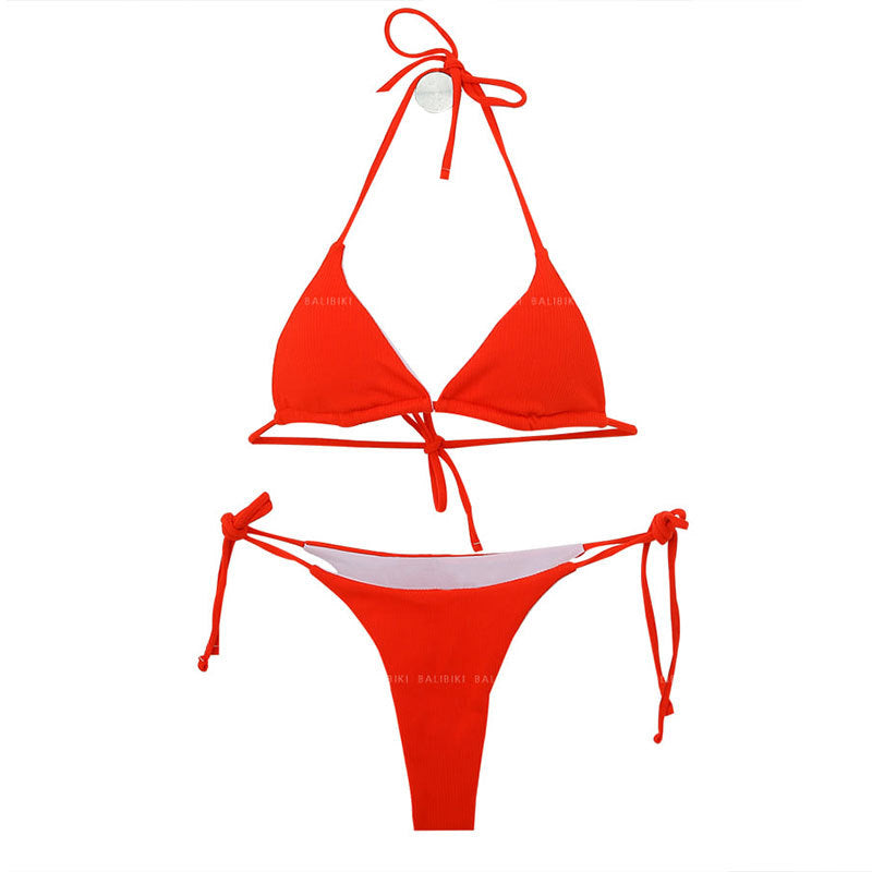 Dame triangel-bikini med justerbar halterneck og sideløsninger Stilla