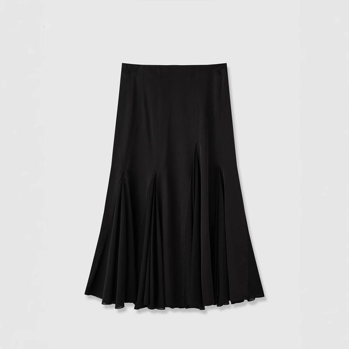 Kvinders Flydende Maxi Nederdel med Elegante Plisseringer