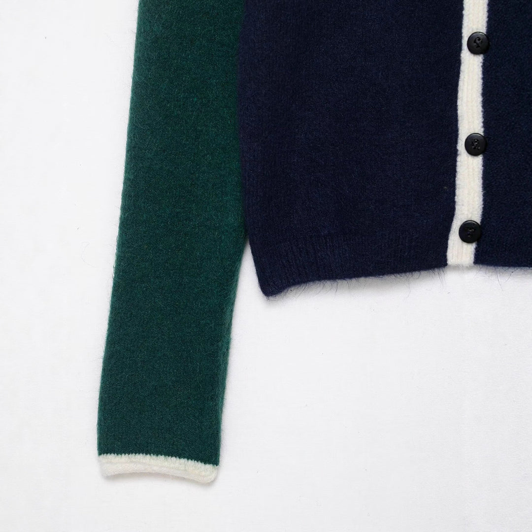 Kvinders elegante cardigan med kontrasterende ærmer Stilla