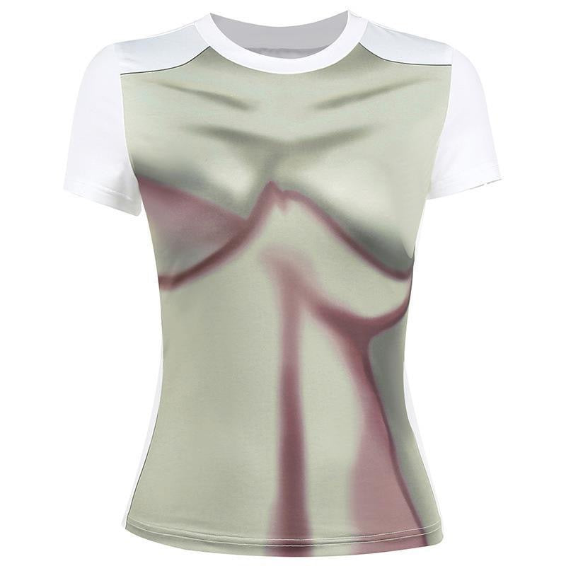 Dame Kreativ T-shirt med unikt grafisk design Skovae