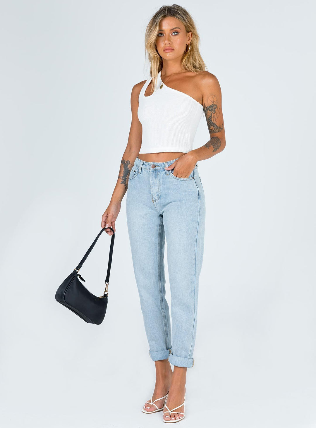 Frau Rippene En-Skulder Crop Top Stilla