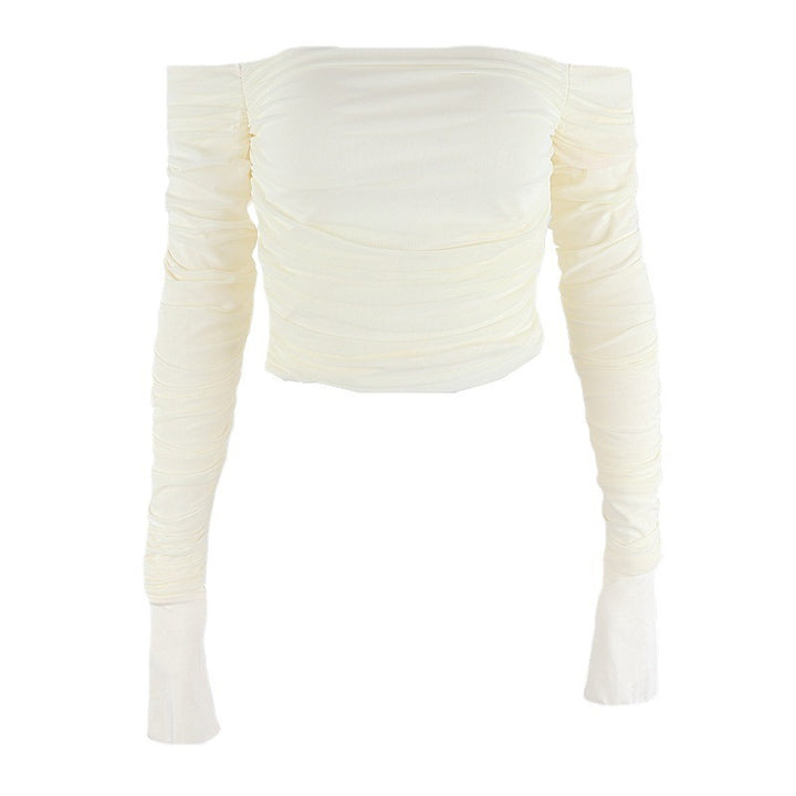 Dame Off-Shoulder Langærmet top med flæser Skovae