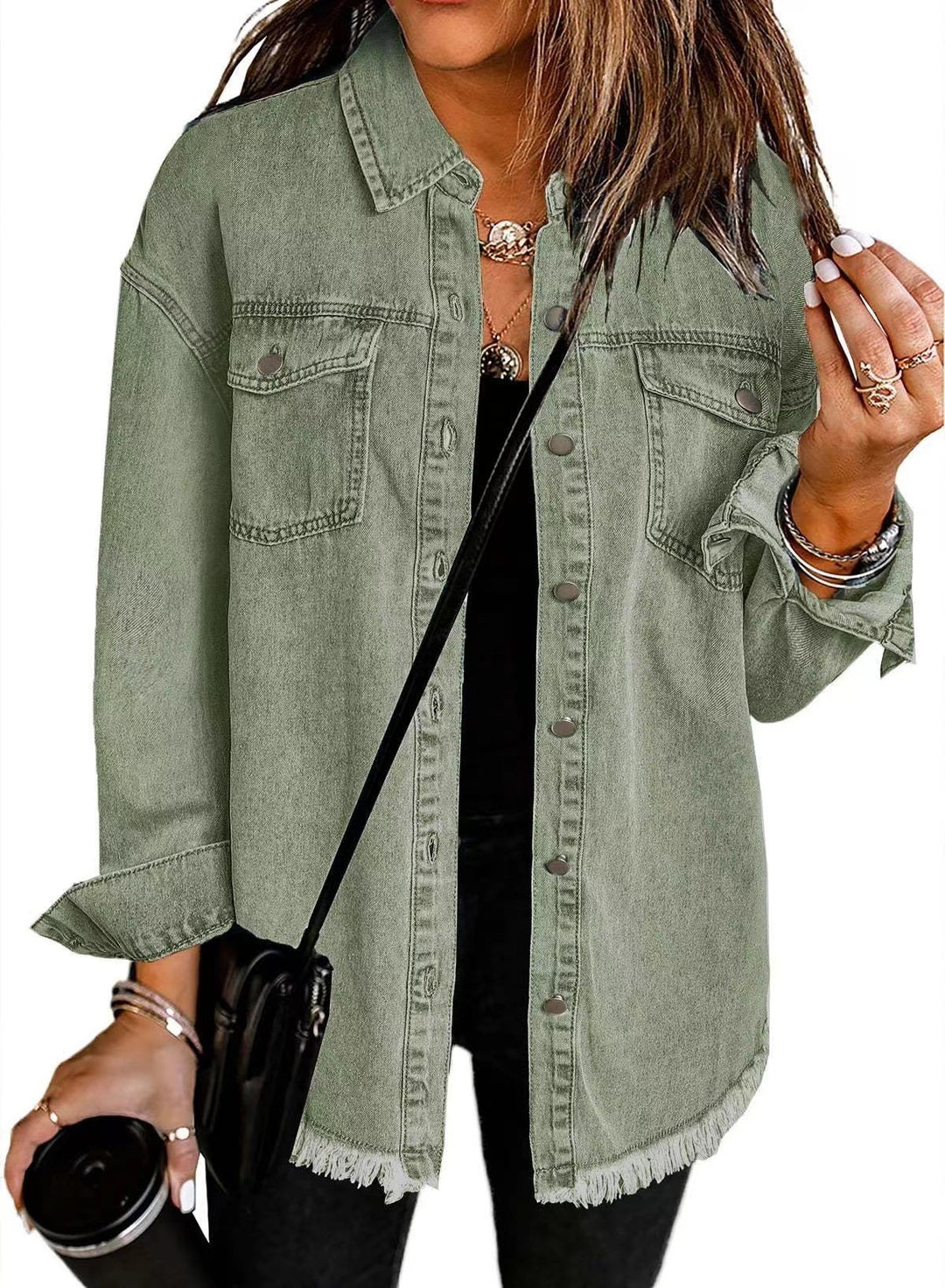 Femme Ødelagt Denim Westernjakke Stilla